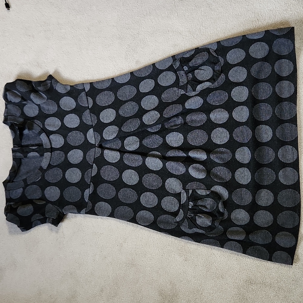 Enfocus Studio Black and Gray Polka Dot Dress - Size 8